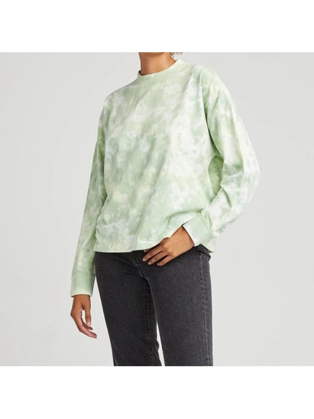 RicherPoorer Green & White Tie-Dye Long Sleeve Sweatshirt
